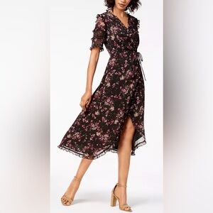 Kensie Ruffled Ditsy Floral Print Wrap Dress 🌼 Size 6